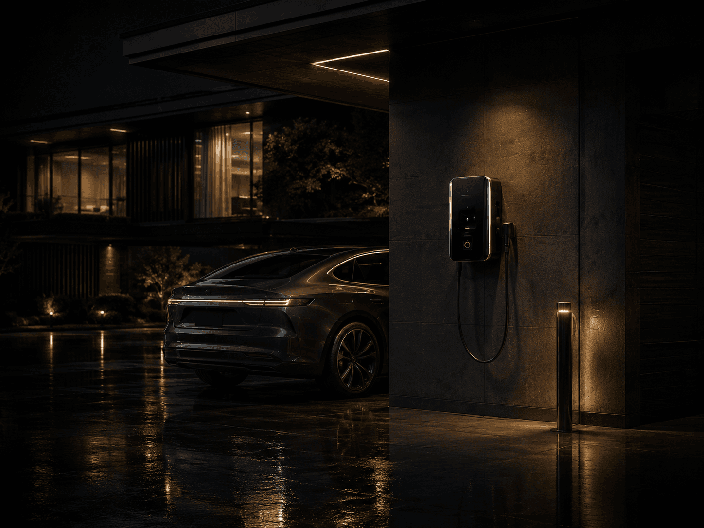 Домашняя AC-станция T-PORT ENERGY на частной парковке